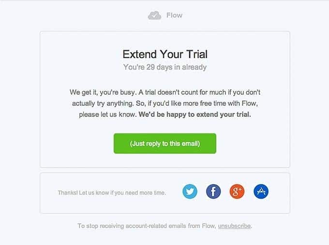 trial extension retention email design from flow 1