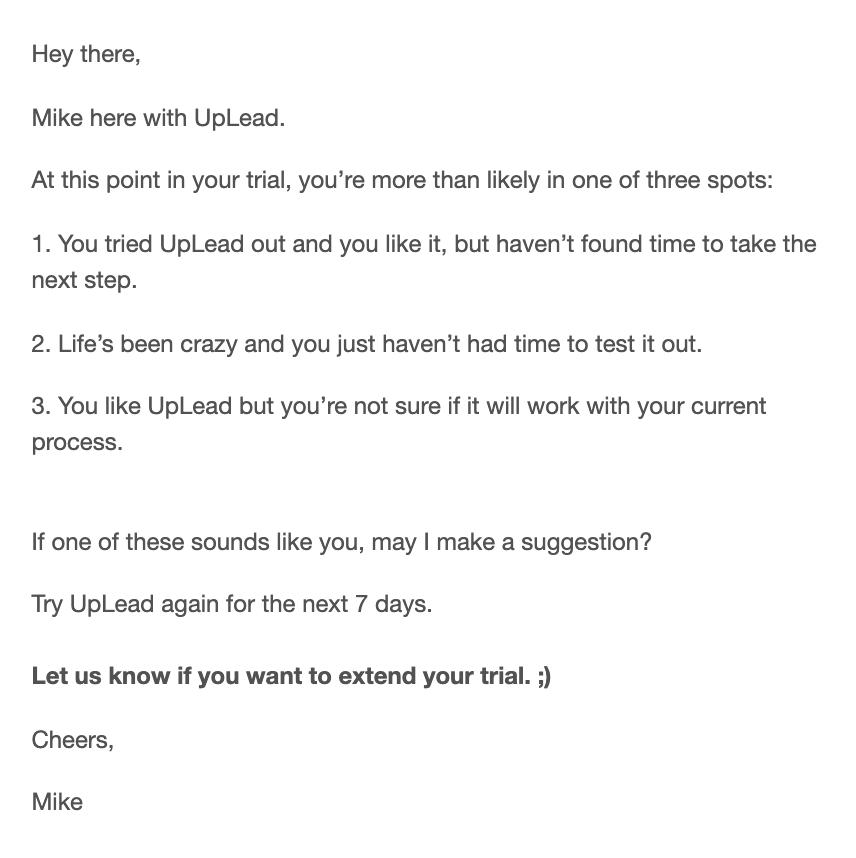 Customer survey emails