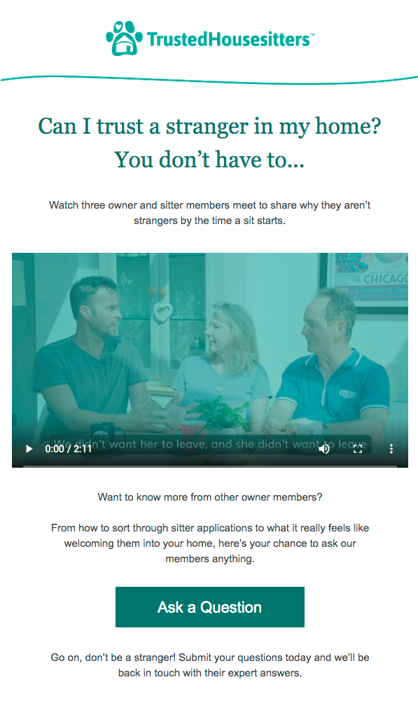 TrustedHousesitters example