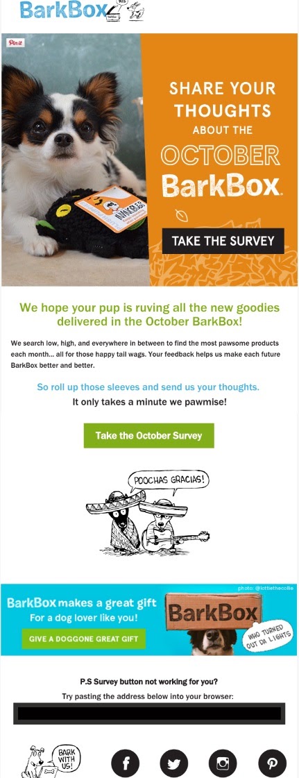 BarbBox survey email