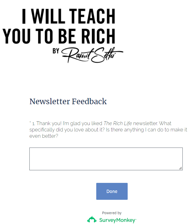 Ramit Sethi feedback email 