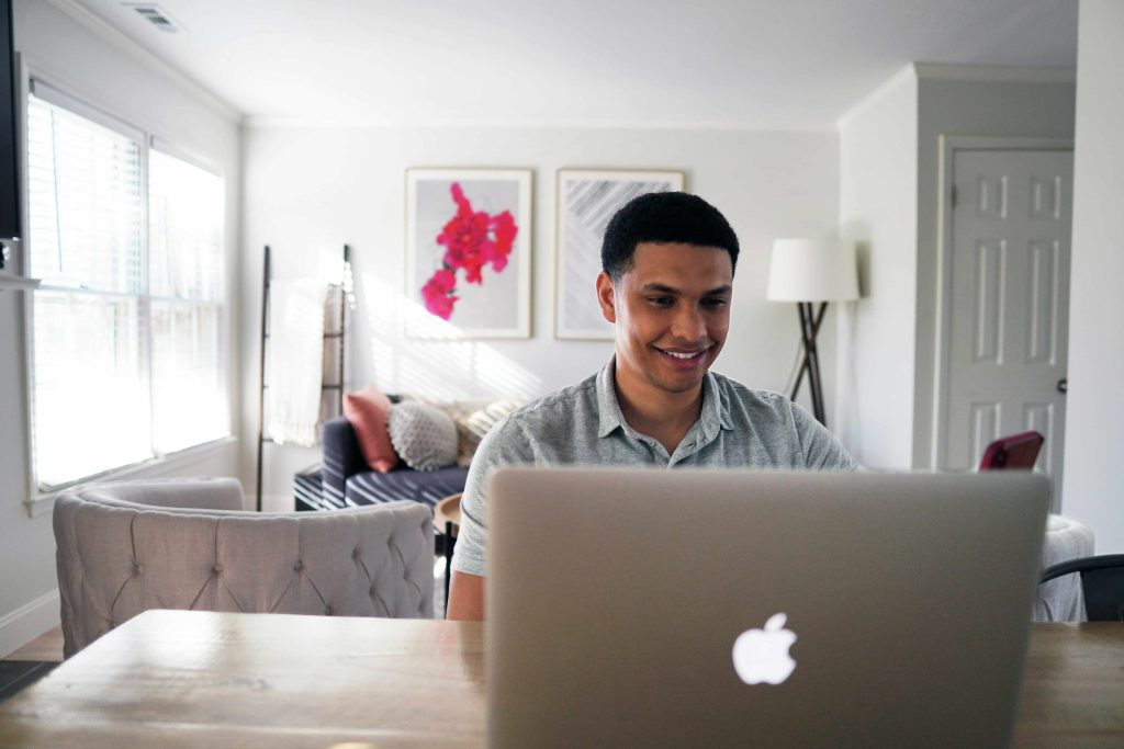 Man analyzing marketing techniques at the table