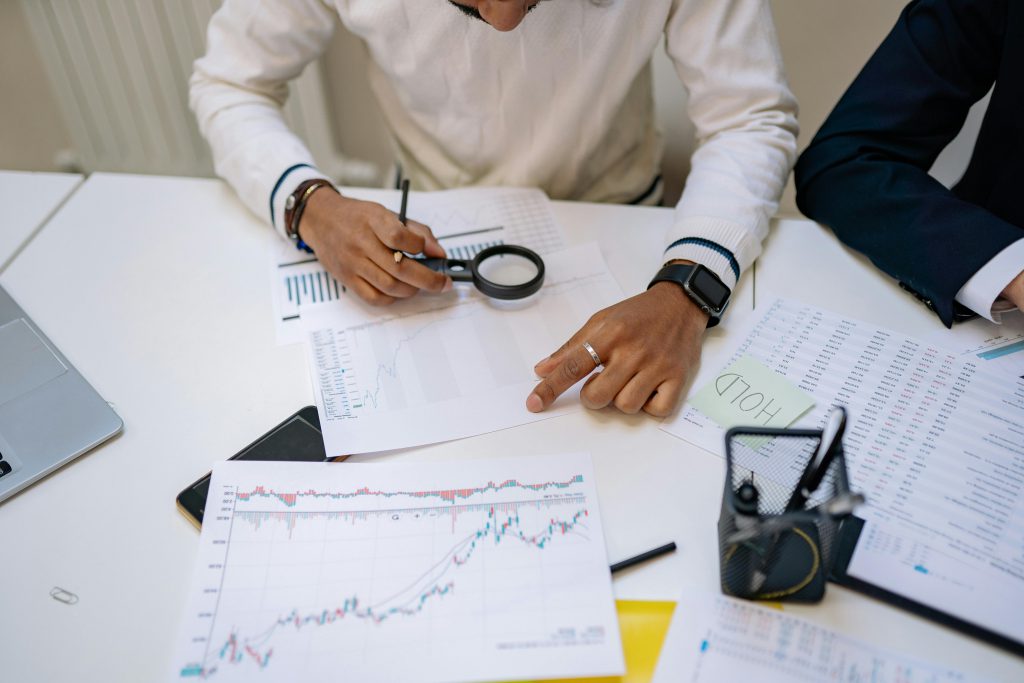 Woman analyzing and strategizing marketing techniques