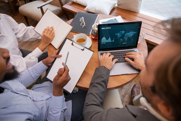 Businessman working on strategy planning and development