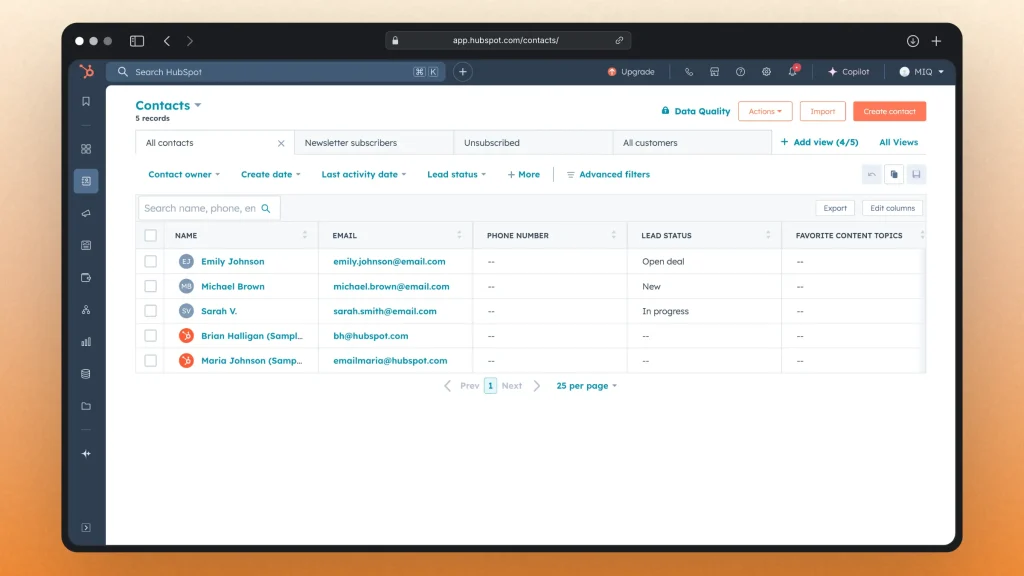HubSpot Contracts Tab
