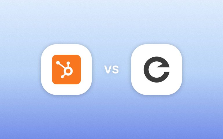 HubSpot and Encharge Logos with a "VS" text in-between