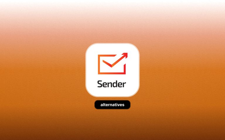 Sender logo with a text overlay saying "alternatives"