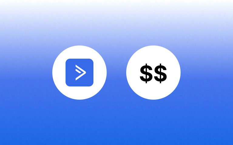 ActiveCampaign logo and double dollar sign text overlay