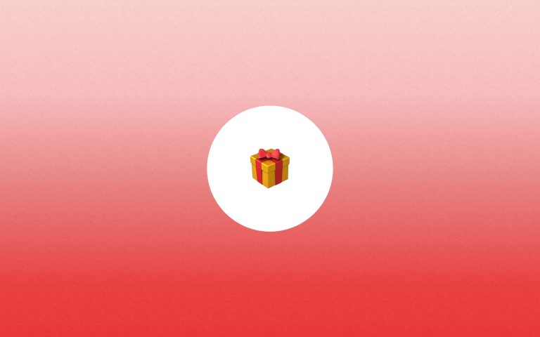 wrapped gift in a circle