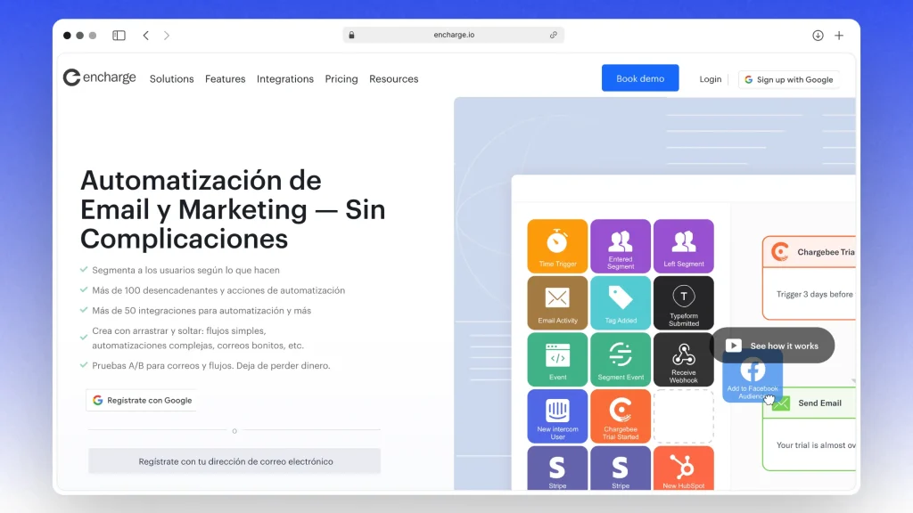 Encharge - sitio web en espanol