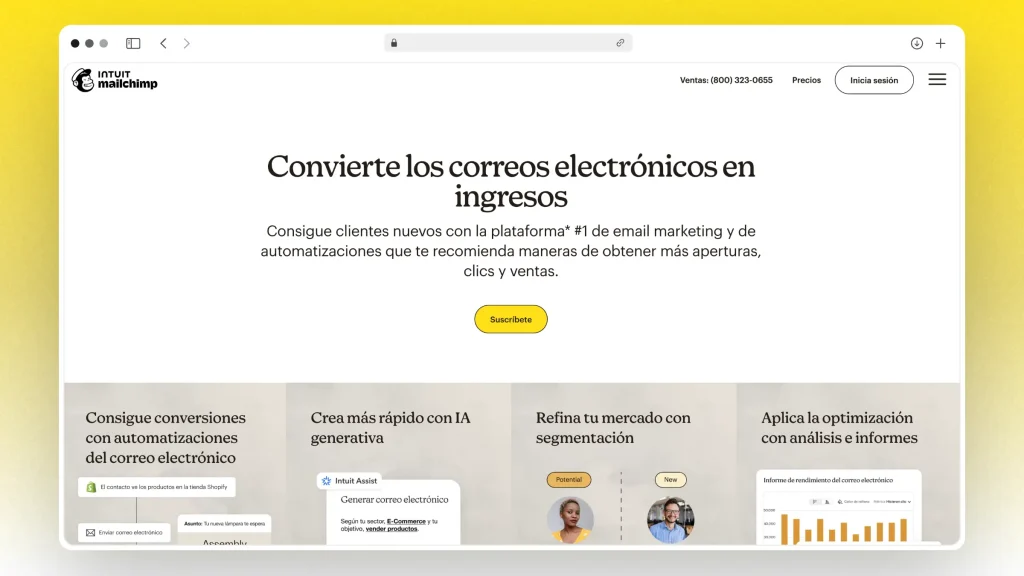 Mailchimp.com sitio web en espanol
