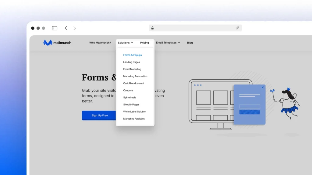 Highlighting Mailmunch's features on their website