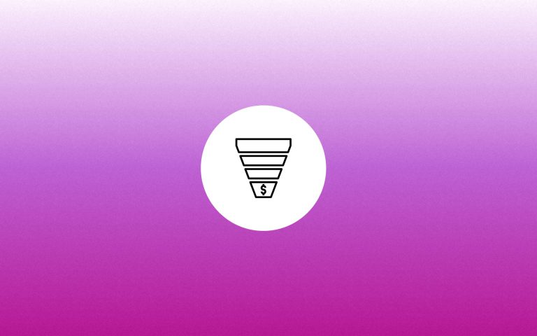 Sales funnel icon in a circle