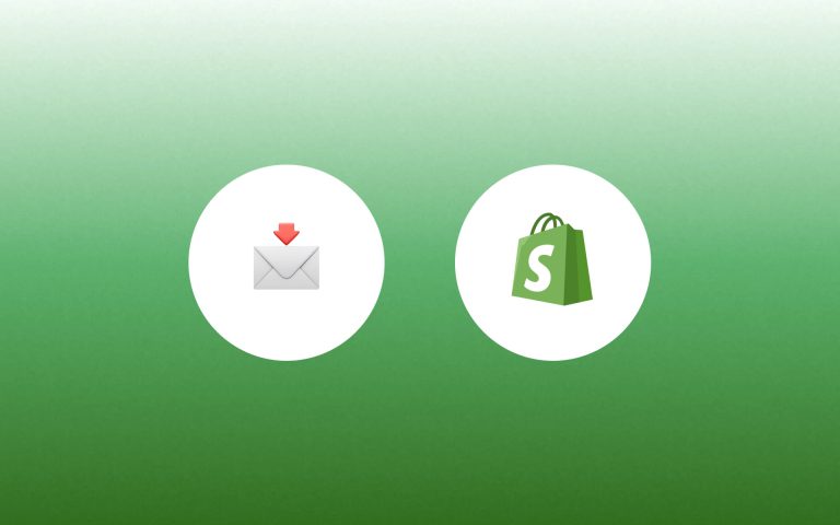 Email emoji and Shopify logo