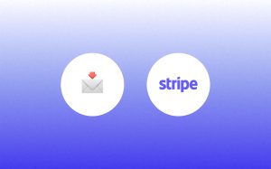 Emai emoji and Stripe purple logo