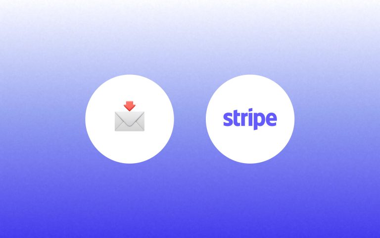 Emai emoji and Stripe purple logo