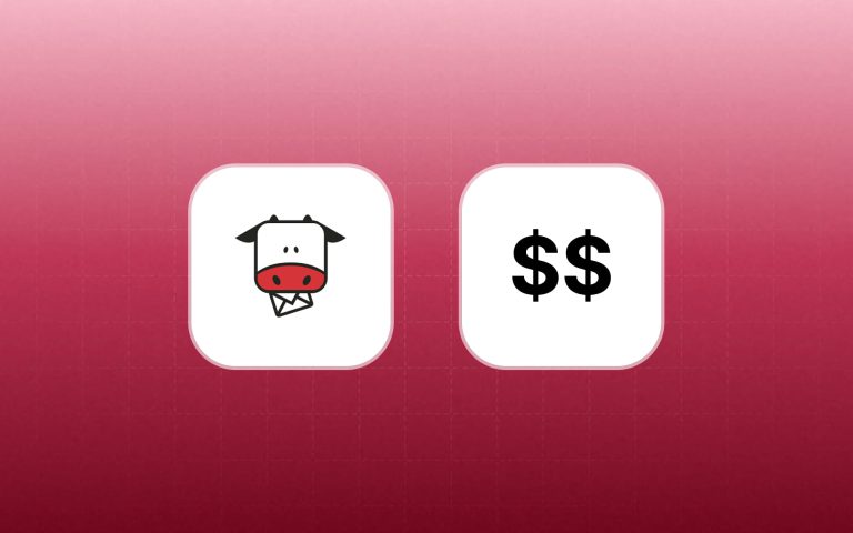 Moosend logo and "$$" text overlay