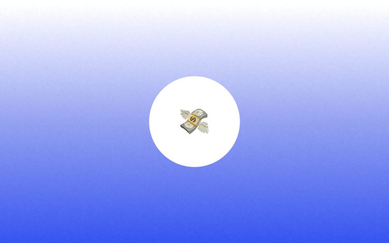 money with wings emoji in a circle